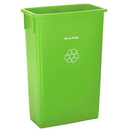 Alpine Industries - 23 Gallon Slim Indoor Recycling Bin or Trash Can - Lime Green