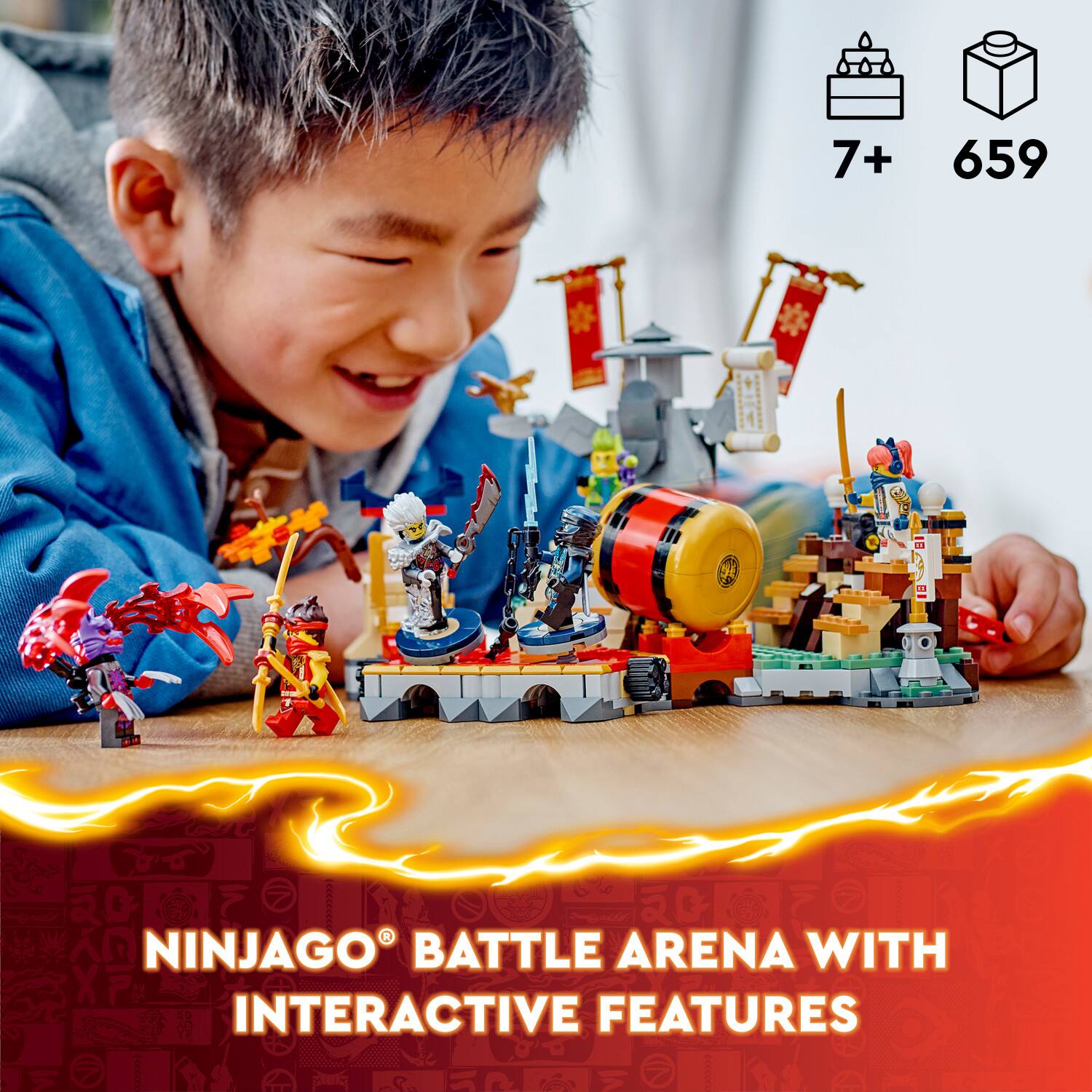 7+ 659 20 AR NINJAGO BATTLE ARENA WITH INTERACTIVE FEATURES