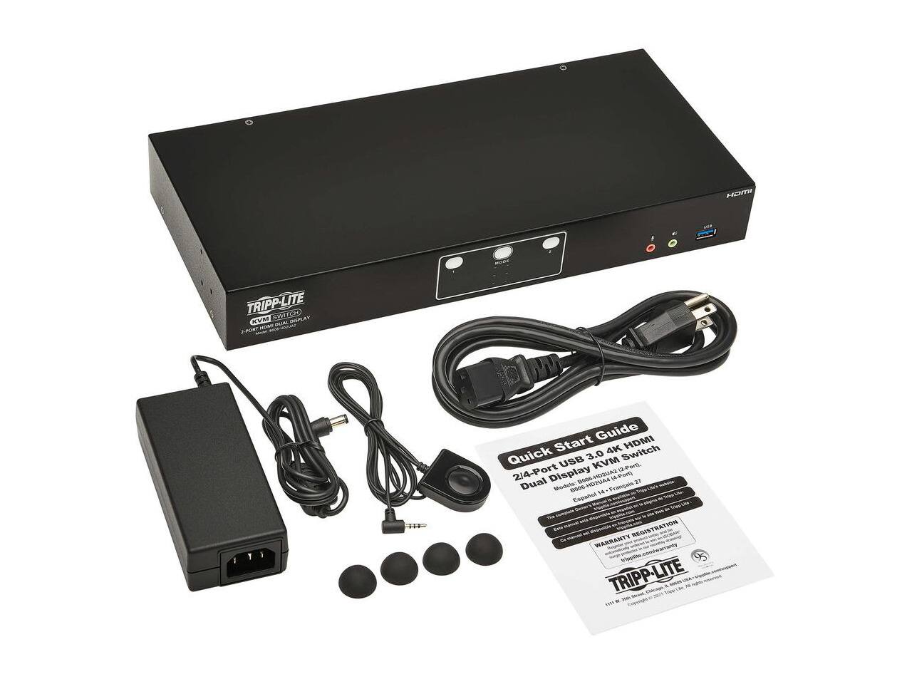HDMI TRIPP-LITE SWITCH) INSPLAY KVM DUAL POST HISPART  
Guide Start 4K HDMI Quick 3.0 Switch USB KVM (2-Port) 2/4-Port Display B006-HD2UA2 (4-Port) Dual x Models: B006-HD2UA 14 Franais Espaol W  
the Every  
--- REGISTRATION WARRANTY tripplite TRIPP-LITE