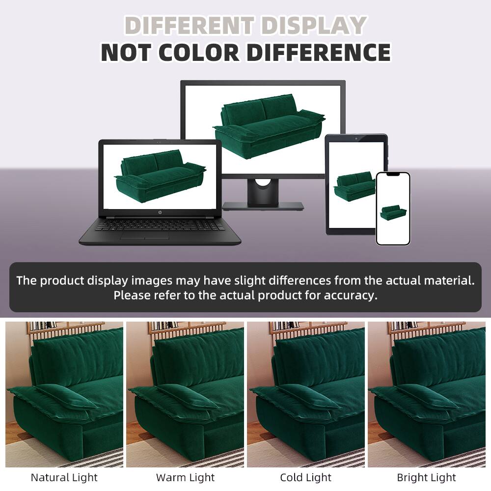 DIFFERENT DISPLAY NOT COLOR DIFFERENCE

The product display images may have slight differences from the actual material. Please refer to the actual product for accuracy.

Natural Light  
Warm Light  
Cold Light  
Bright Light