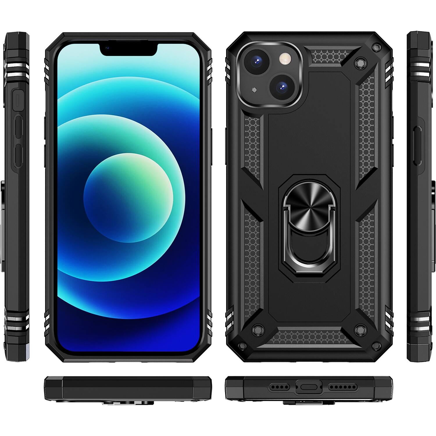 Alt View 12. SaharaCase - Military Kickstand Series Case for Apple iPhone 14 Plus - Black.