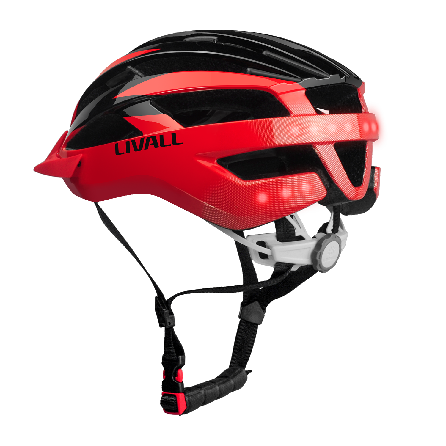 Alt View 7. LIVALL - LIVALL - MT1 Neo Smart Helmet with Bluetooth Speakers, Smart Lighting & Fall Detection with SOS Alert - Large - Red - Red.