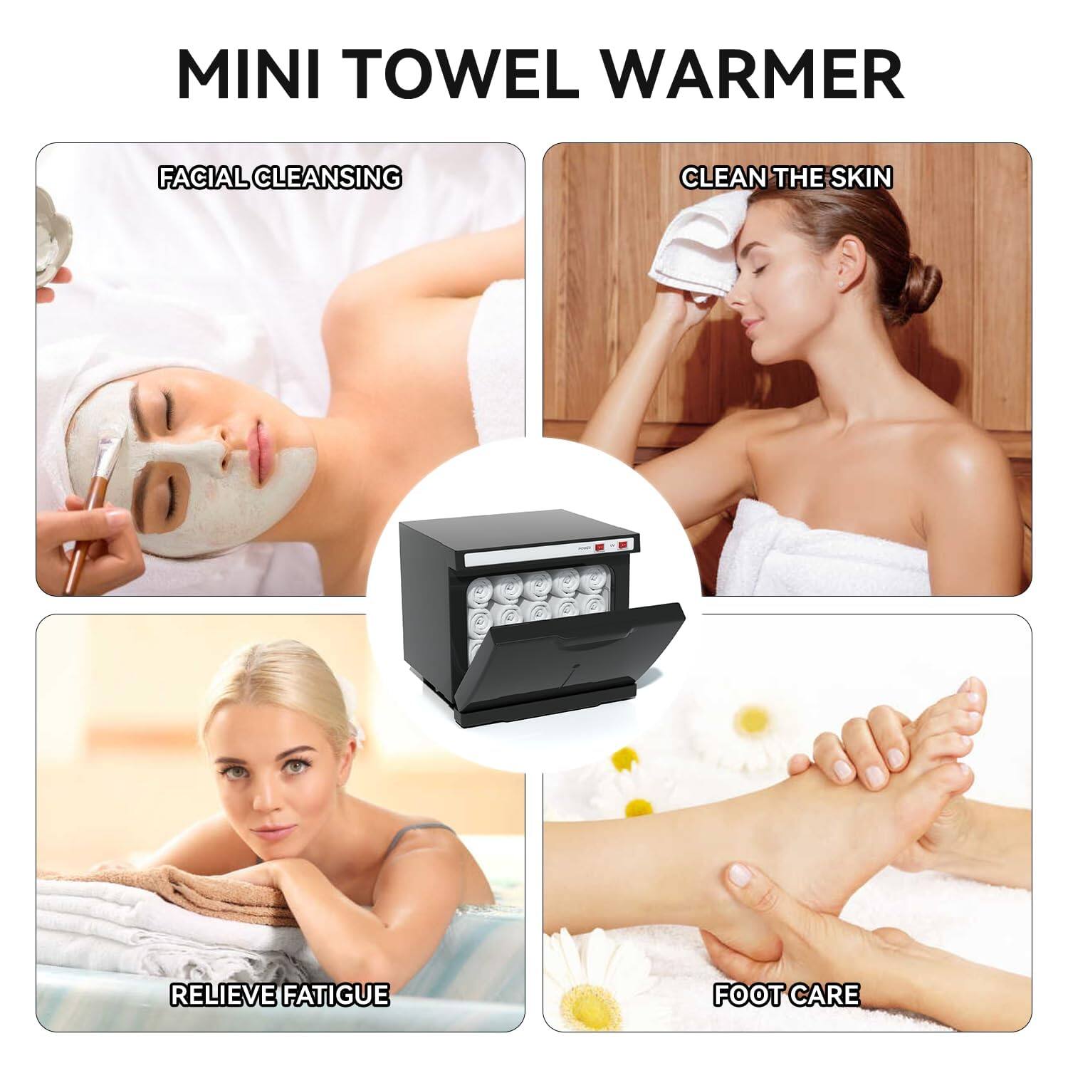 MINI TOWEL WARMER

- FACIAL CLEANSING
- CLEAN THE SKIN
- RELIEVE FATIGUE
- FOOT CARE