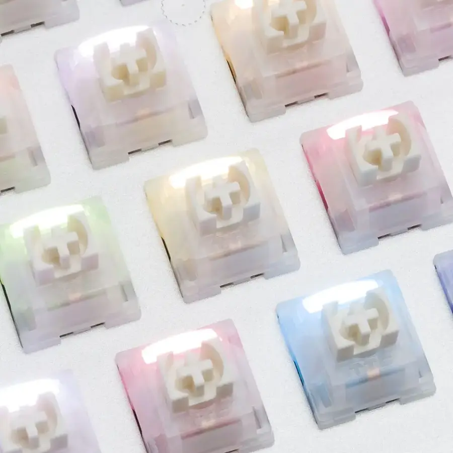Alt View 3. Higround - Basecamp 65+ 65% Wired Mechanical Lubed TTC Milky Switch Gaming Keyboard with RGB Backlighting - BlackIce.