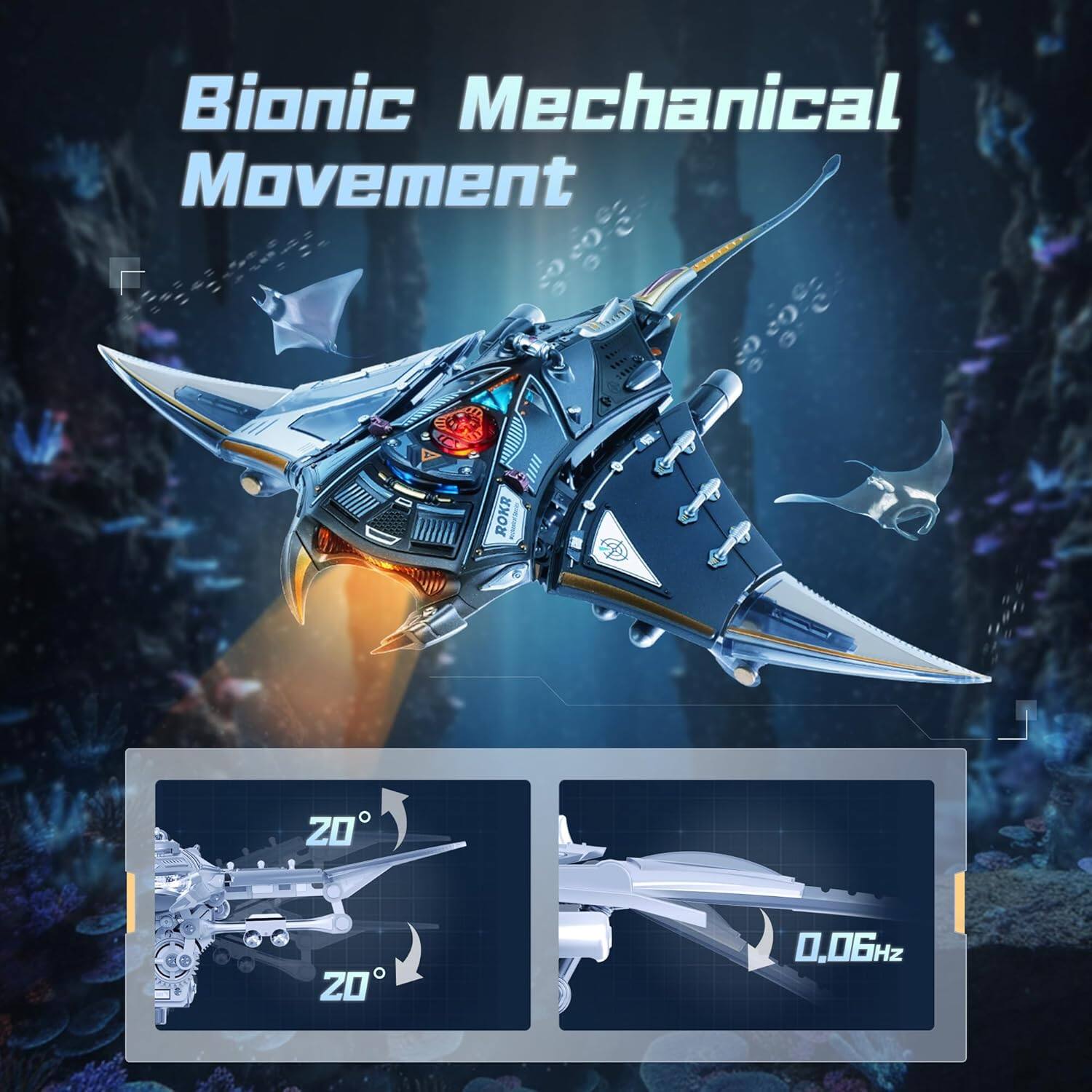 Bionic Mechanical Movement  
F ROKR  
20°  
20°  
0.06Hz
