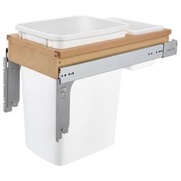 Rev-A-Shelf - Single Pullout Top Mount Trash Can 35 qt., White, 4WCTM-12DM1-162 - Light Brown