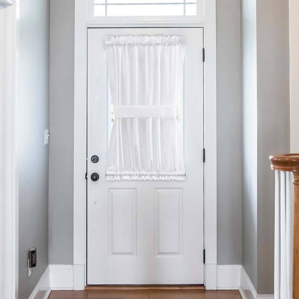 Angle. Ellis Curtain - Ellis Stacey 1.5" Rod Pocket High Quality Fabric Solid Color Door Panel 41"x63" White - White.