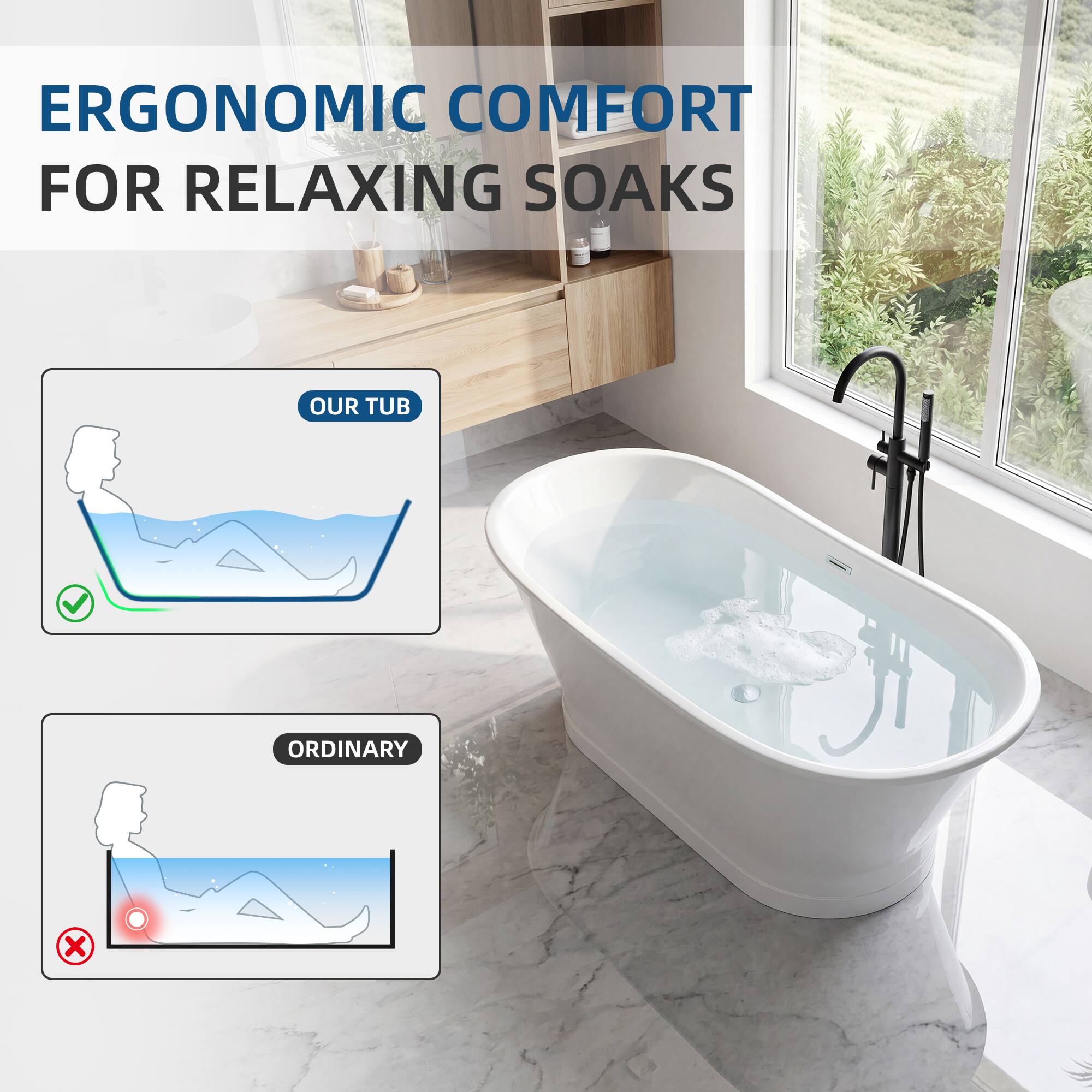 ERGONOMIC COMFORT FOR RELAXING SOAKS

OUR TUB

ORDINARY