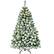 Front. Costway - 4.5Ft Pre-Lit Premium Snow Flocked Hinged Artificial Christmas Tree w/200 Lights - Green/White.