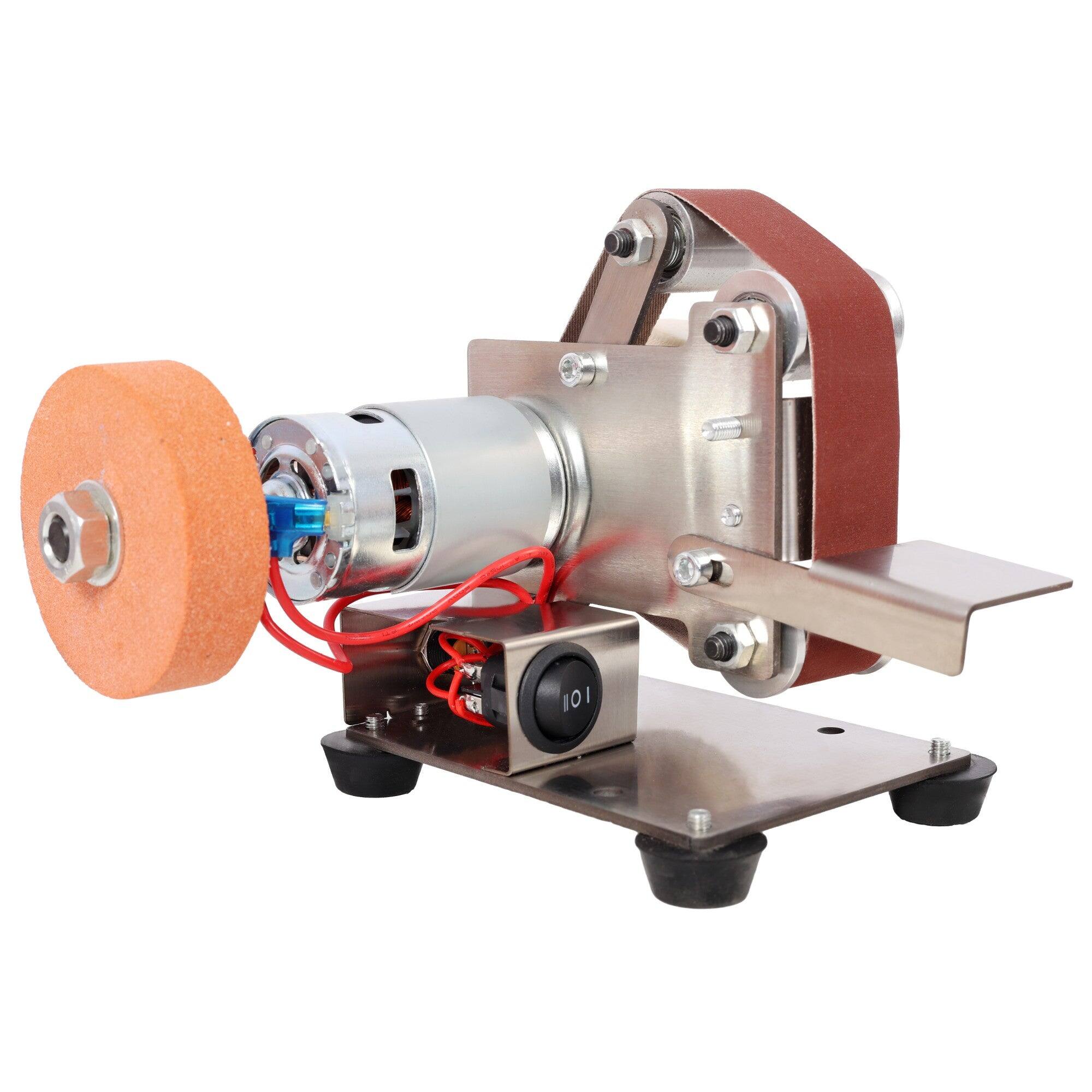 Alt View 2. Boyel Living - 96W Electric Small Bench Grinder Kit 7 Speed Adjustable Power Polisher DIY Polishing Grinding Tools - Silver.