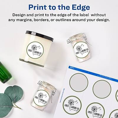 Print to the Edge  
Design and print to the edge of the label without any margins, borders, or outlines around your design.