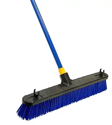 Front. Quickie - Bulldozer 24" Polypropylene Bristle Push Broom, Blue - Blue.