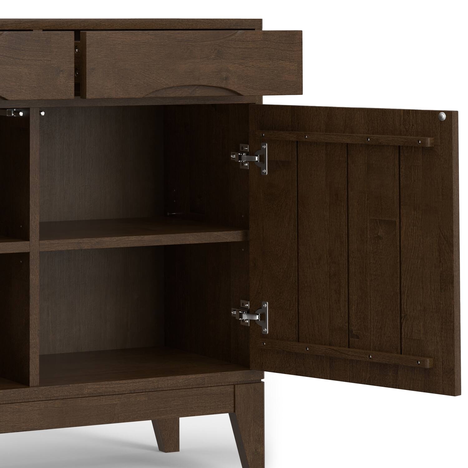 Alt View 7. Simpli Home - Harper Solid Wood 40 inch Storage Cabinet in Walnut Brown (Set of 2) - Walnut Brown.