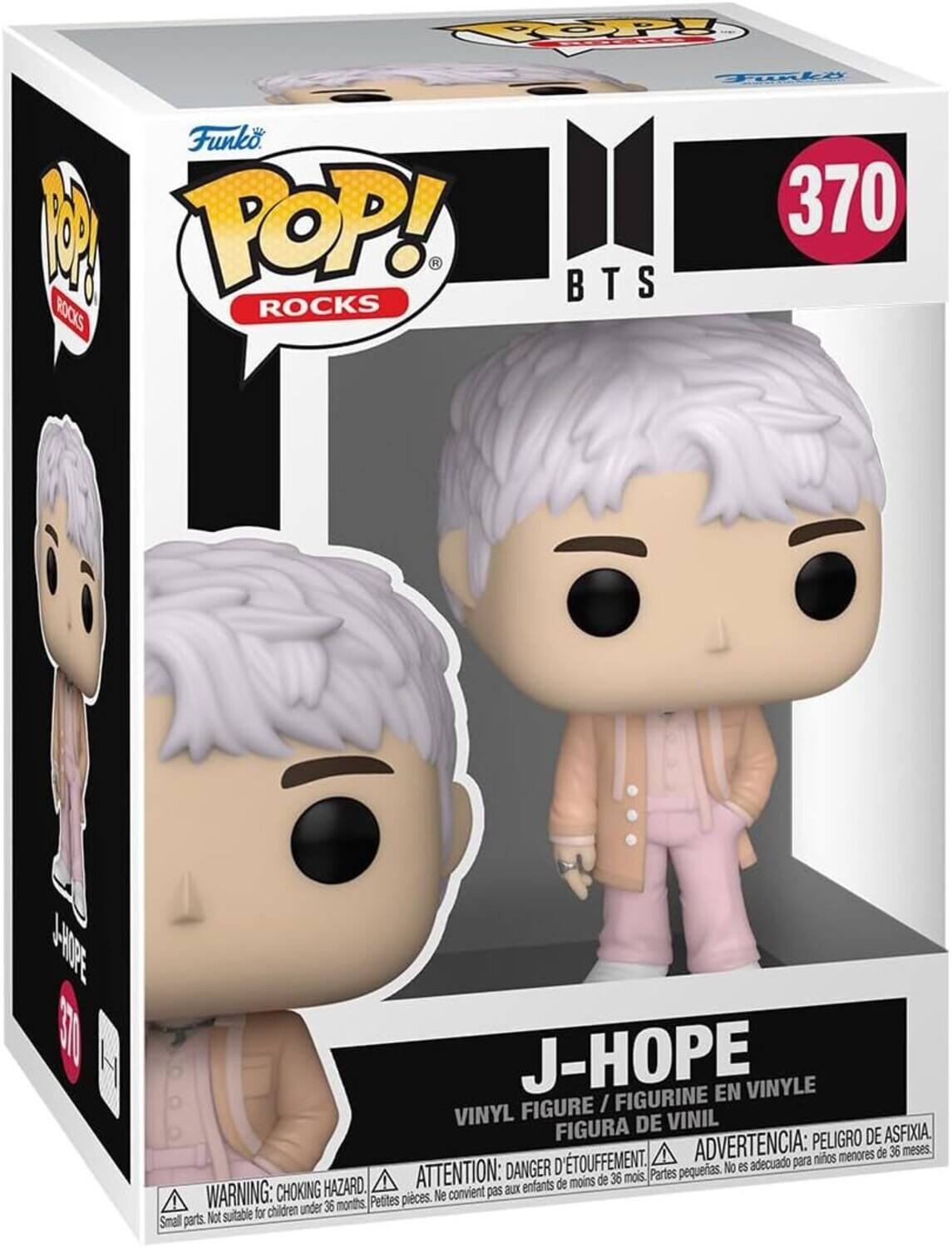 OP Tnk Funko M POP! 370 H BTS T S ROCKS ROCKS WHORE E00 J-HOPE EN VINYLE FIGURE FIGURINE VINYL DE VINIL FIGURA PELIGRO DE ASFIXIA. D'TOUFFEMENT. ADVERTENCIA: para niños menores de 36 meses. DANGER D petites. No es adecuado HAZARD. ATTENTION: enfants de moins de 36 mois. Partes WARNING: CHOKING convient pas aux Pettes pieces. e for children under 36 months, Small parts. Not suitable