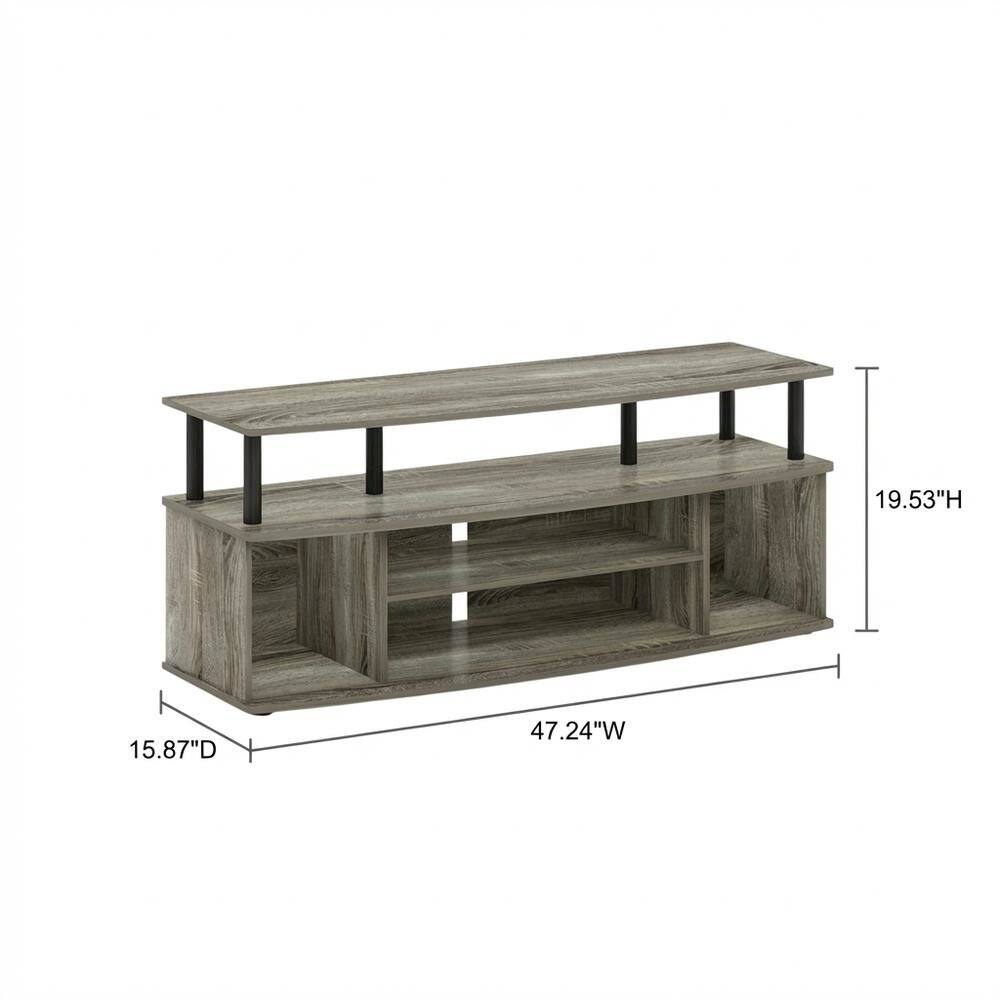 FurniFact - Stylish French Oak and Black Large Entertainment Center for up to 55-inch TV - French Oak Grey/Black price history on PriceWatchPro