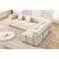 Front. KERDOM - L-Shaped Corduroy Couch Chaise Lounge, 78'' Foldable Sofa Bed 2pcs Combined, Spliced Block Modular Sectional Sponge Sofa - Beige.