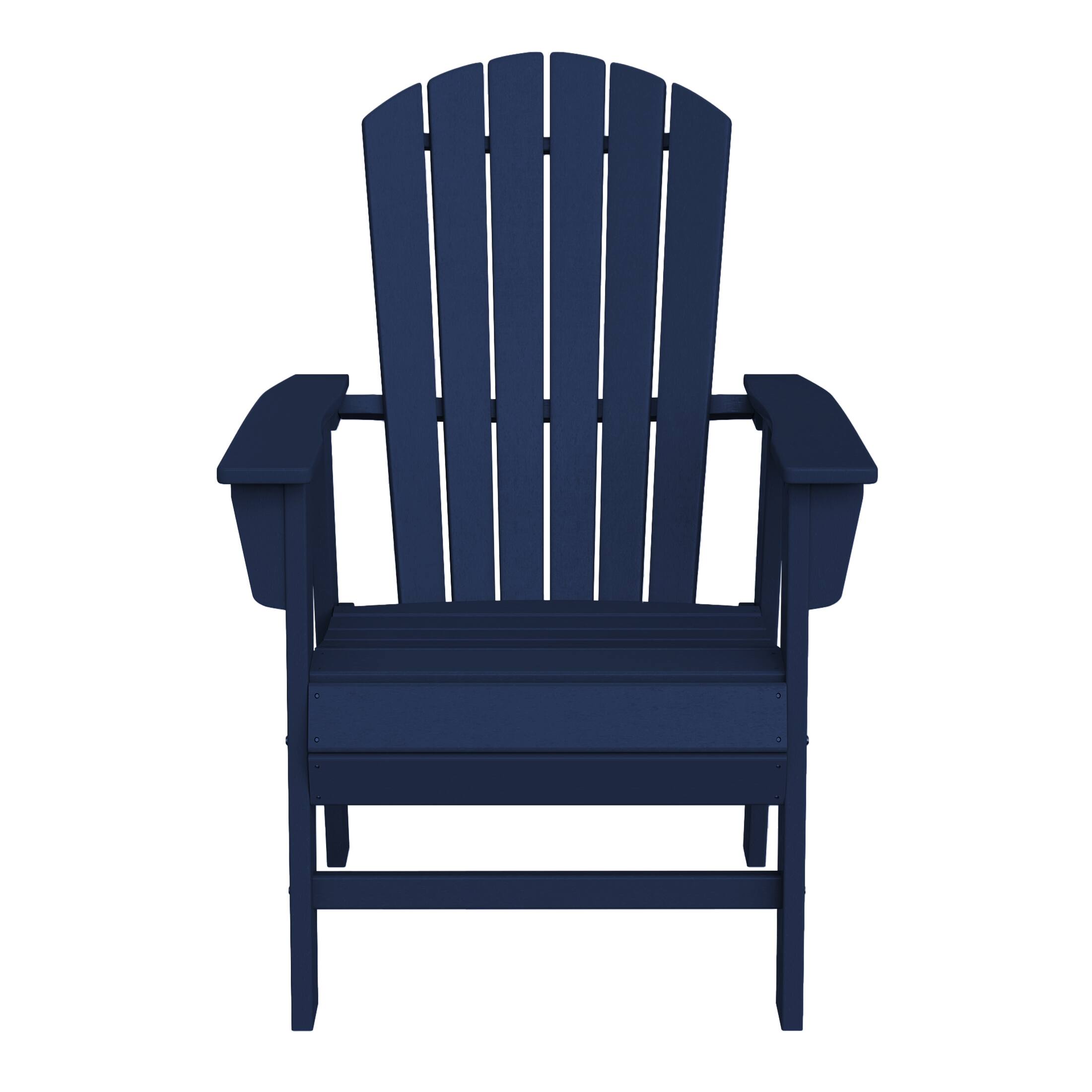 WestinTrends - Dylan Outdoor Patio Shell-back Adirondack Dining Chair Weather Resistant - Navy Blue