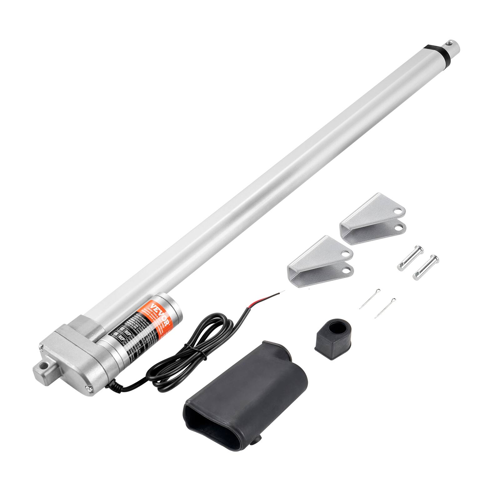 Front. VEVOR - Linear Actuator 12V, 20 Inch Waterproof IP65 Linear Actuator, 660lbs/3000N 0.19"/s Linear Motion Actuator - Silver.
