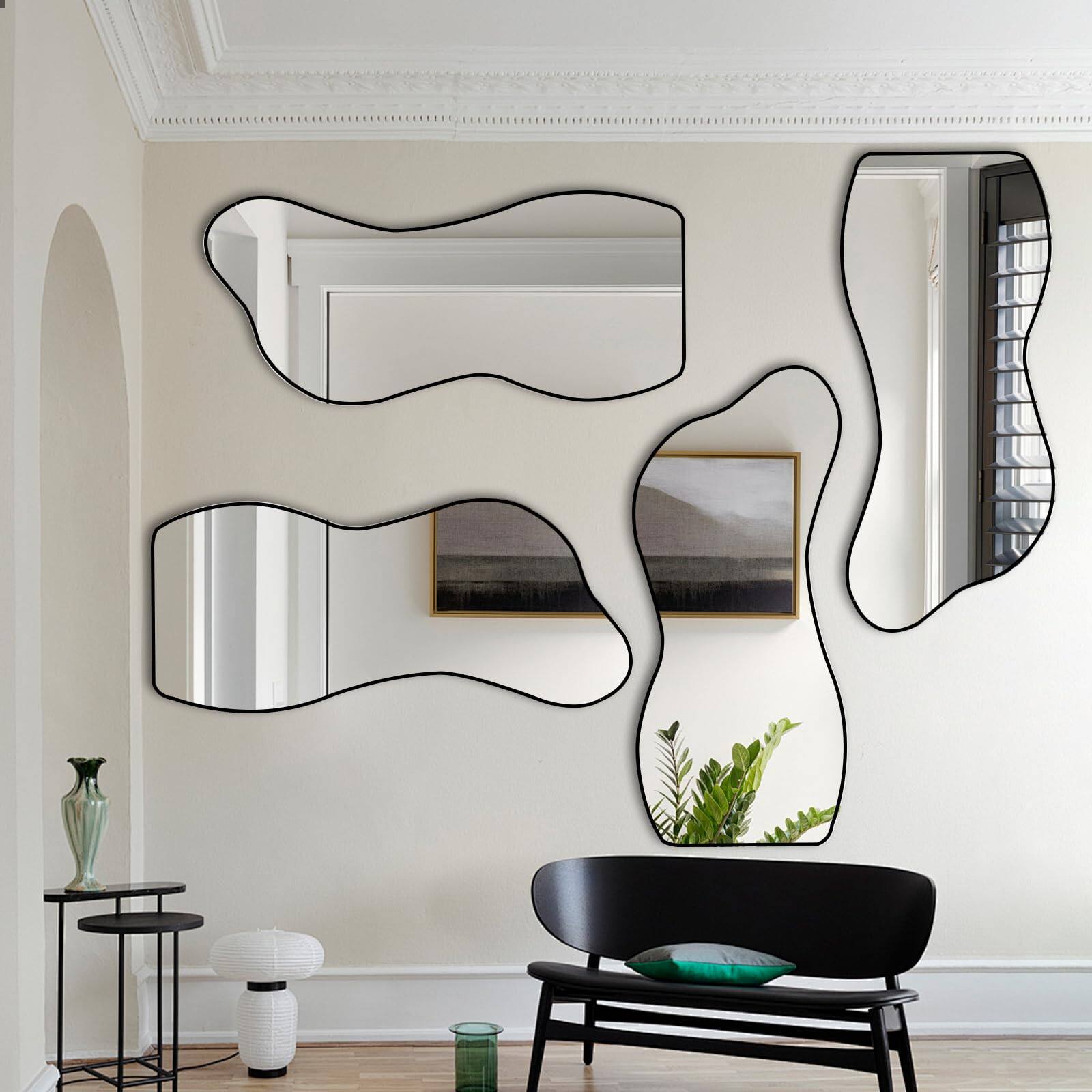 Dazzling Pops Irregular Mirror Asymmetrical Wall 47 Frameless Abstract ...