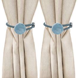 Unique Bargains - Premium 4pcs Rope Curtain Tiebacks with Buckle Decorative Holders for Home Office Thin Sheer Window Curtains - Gray blue
