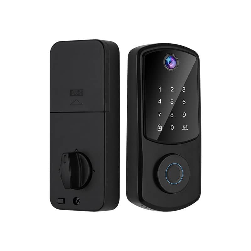 Cluzine - Auto Fingerprint Lock with Peephole Camera,Password,Knob Lock,For Home,Office