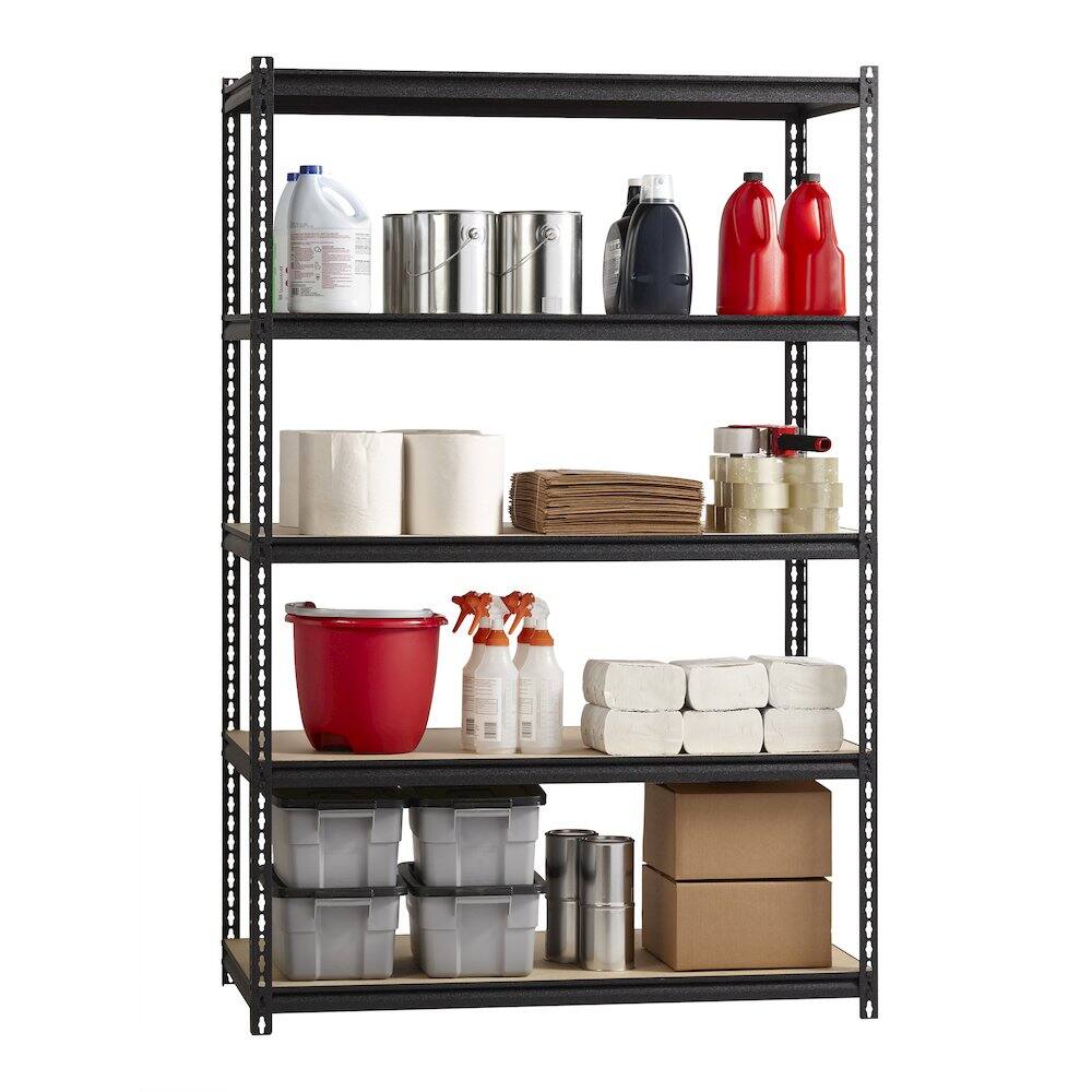 Alt View 5. Iron Horse - Iron Horse 2300 Riveted Steel Shelving 5-Shelf Unit, 18D x 48W x 72H, Black - Black.