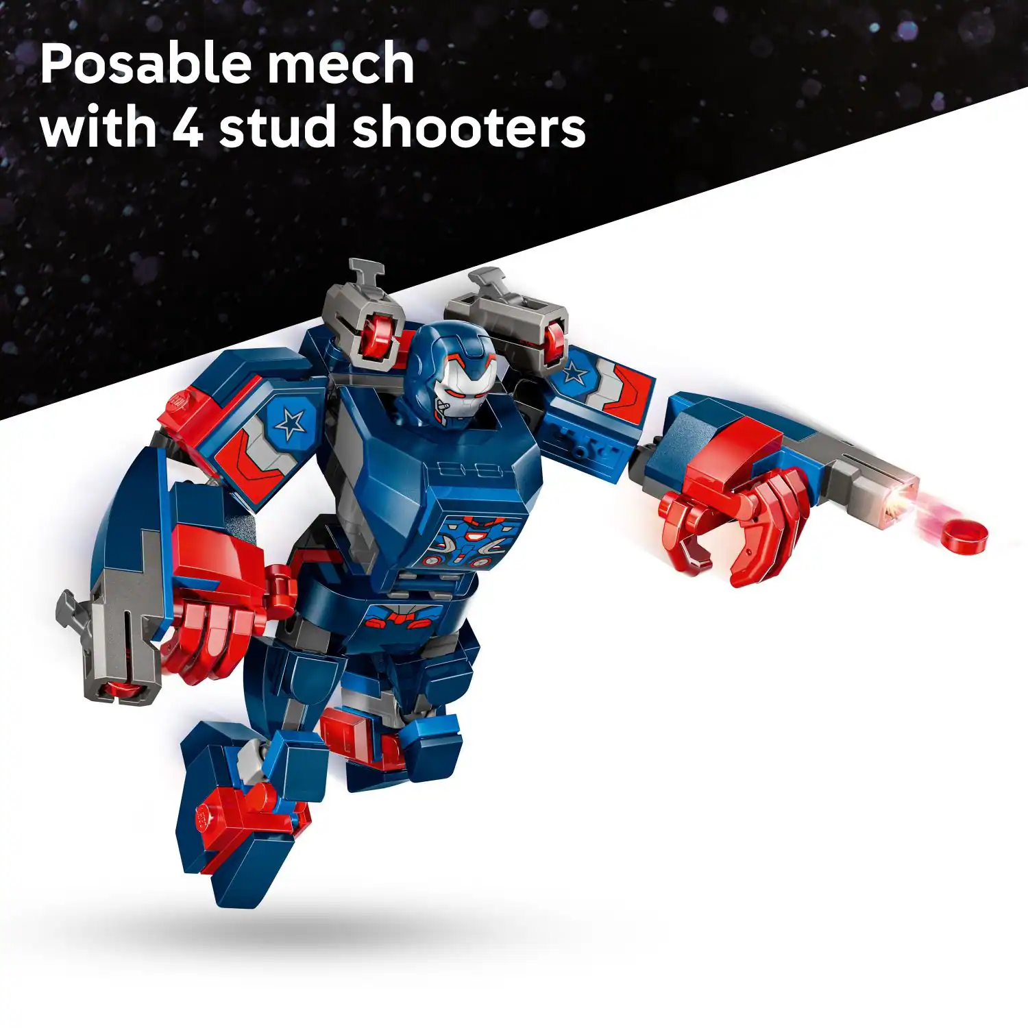 Posable mech with 4 stud shooters