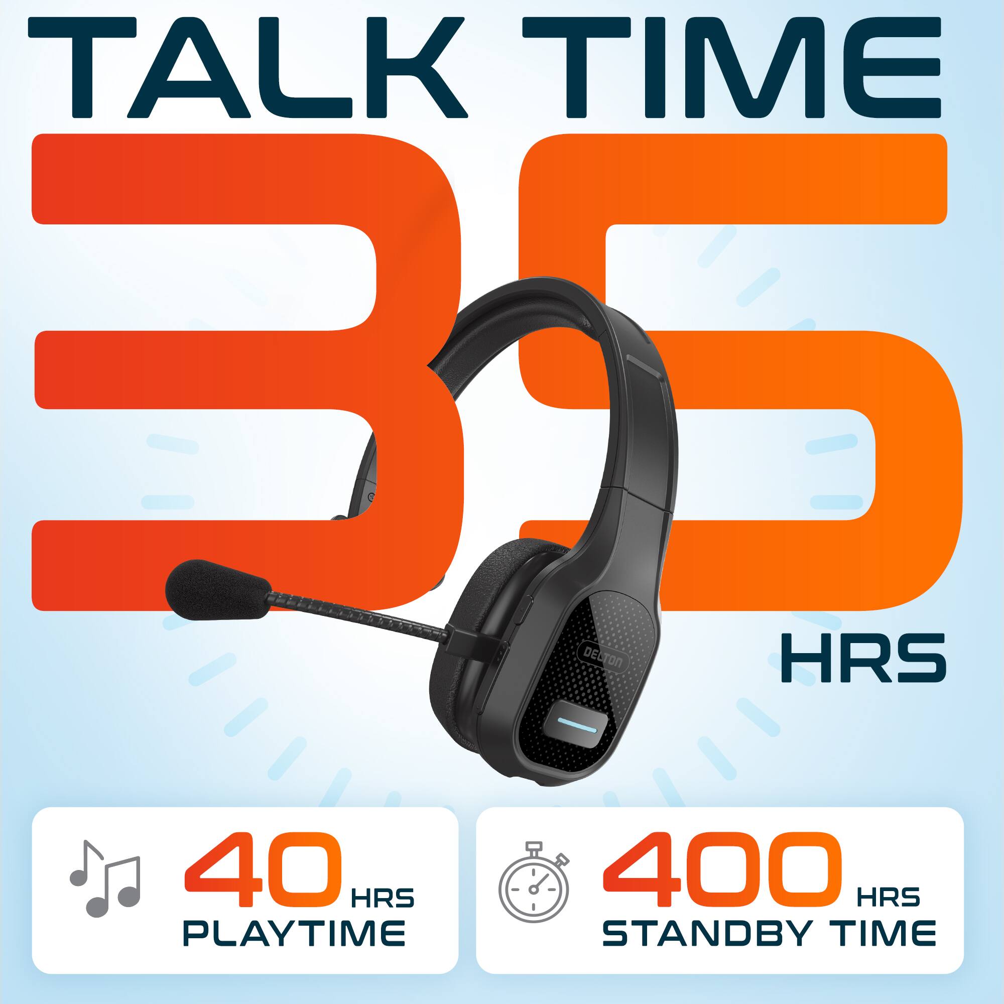 TALK TIME 35 HRS - 40 HRS PLAYTIME 400 HRS STANDBY TIME