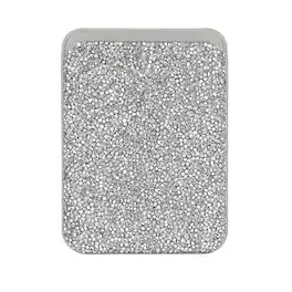 Entronix - Rhinestone Magnetic Wallet Attachment for MagSafe & Magnetic Phone Cases – Glitter Card Holder Accessory - Silver