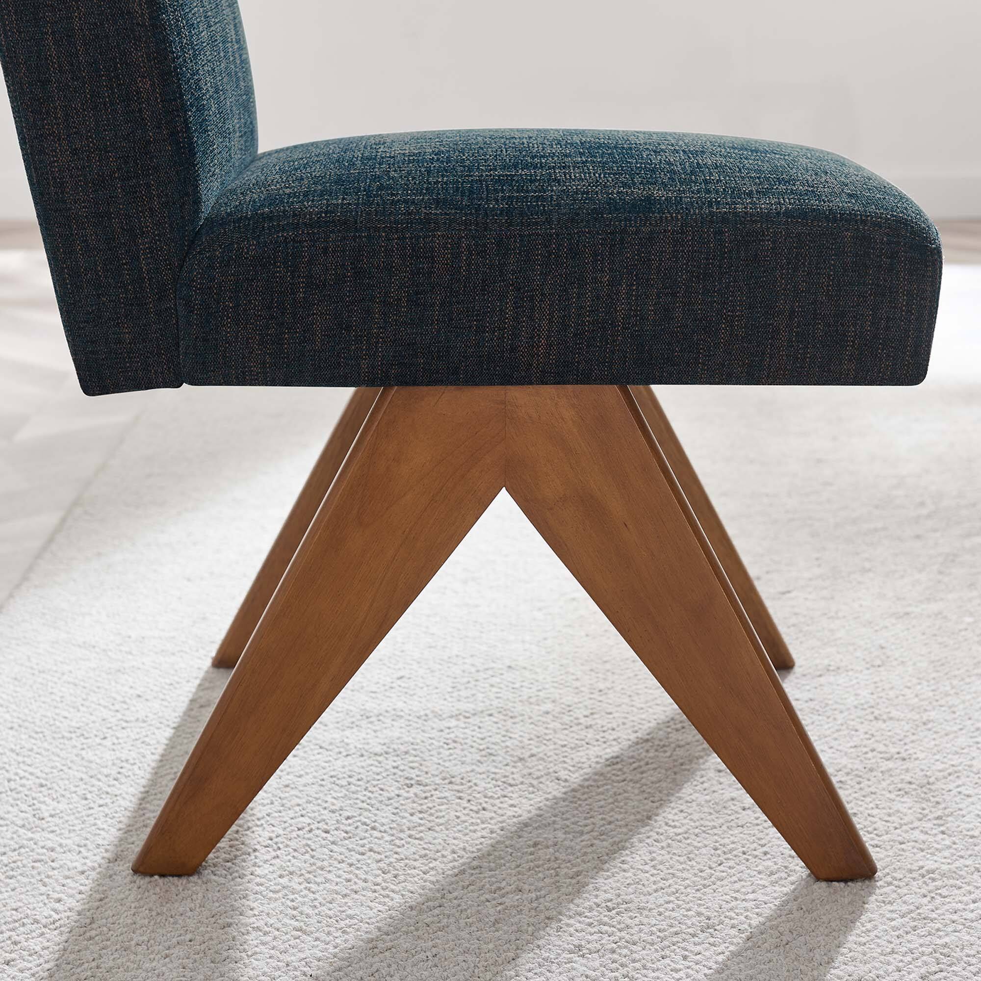 Alt View 1. Modway - Lyra Fabric Dining Room Side Chair Set of 2 by Modway - Azure Fabric.