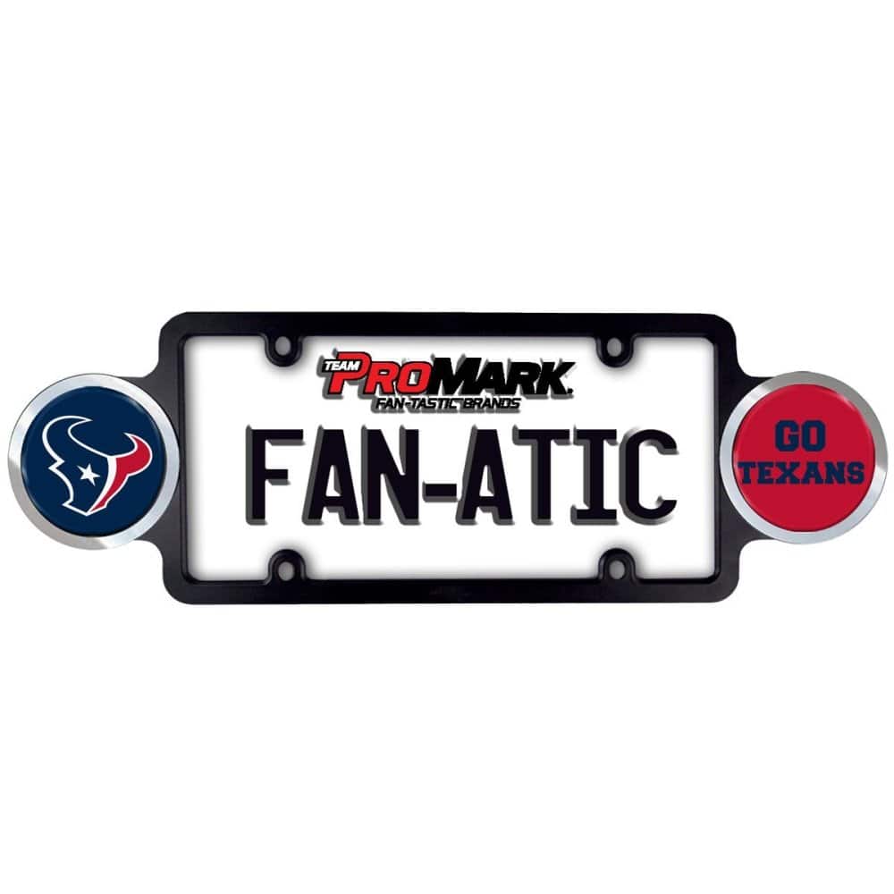 PRORUN - Houston - Go Texans - Automotive Vehicle License Plate Frame with Team Badges - Multi