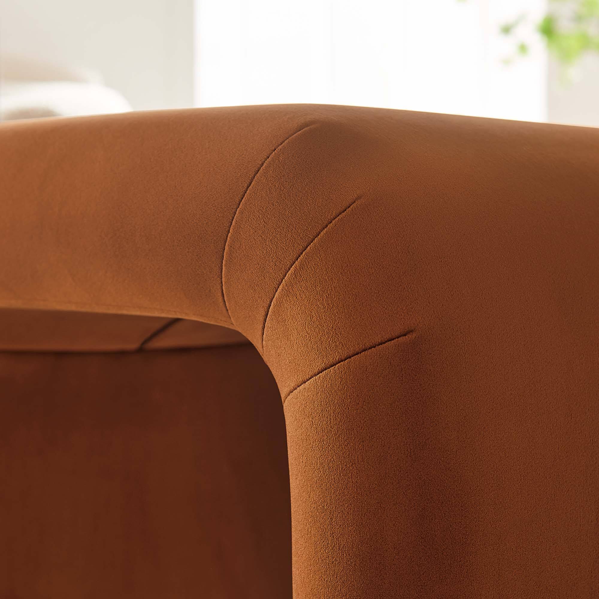 Alt View 1. Modway - Koda Performance Velvet Waterfall Stool by Modway - Brass Rust.