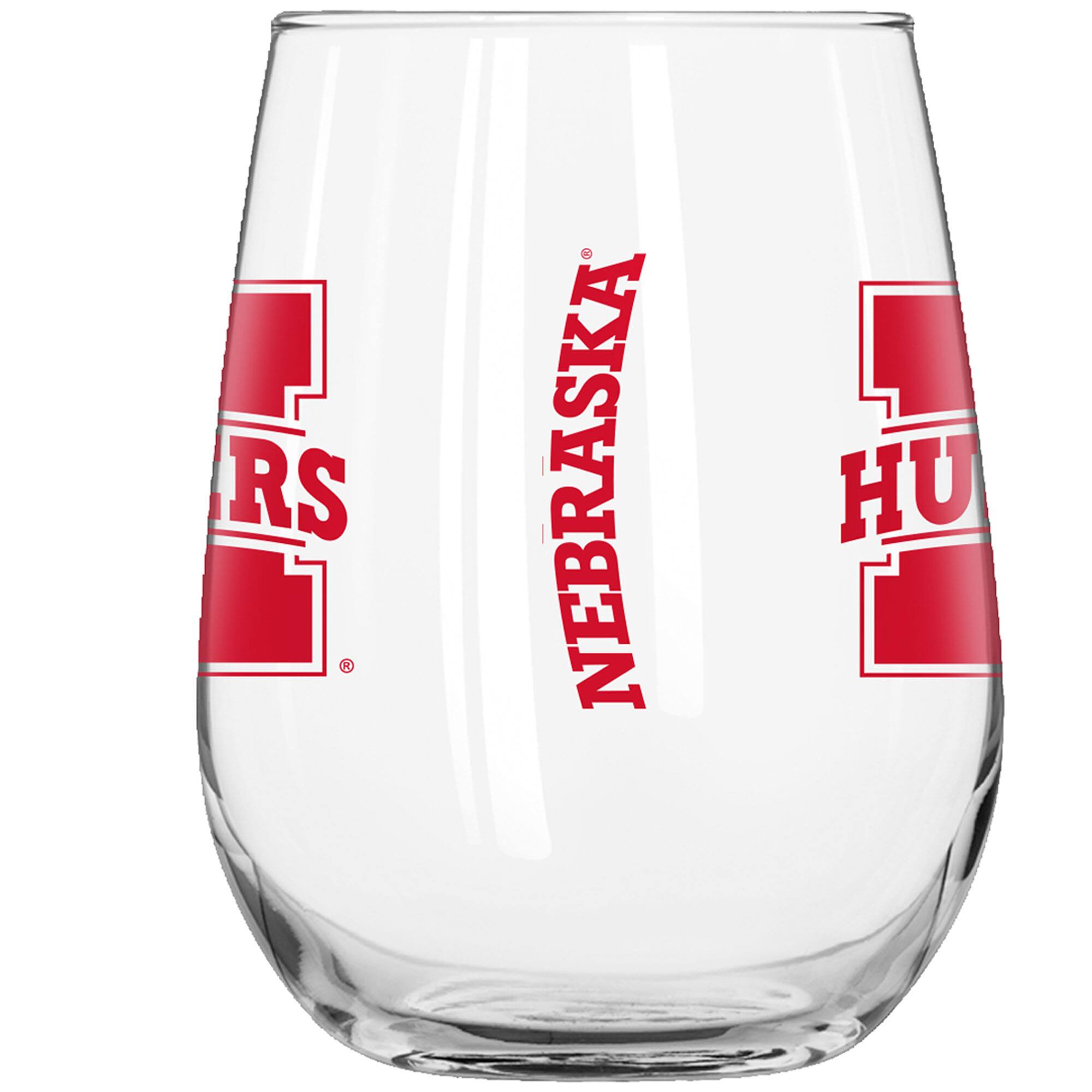 Alt View 1. Logo Brands - Nebraska Huskers 16oz. Gameday Curved Beverage Glass - Multicolor.