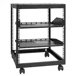 VEVOR - 12U Open Frame Server Rack, 23-40 in Adjustable Depth, Free Standing or Wall Mount Network Server Rack, 4 Post AV Rack - Black