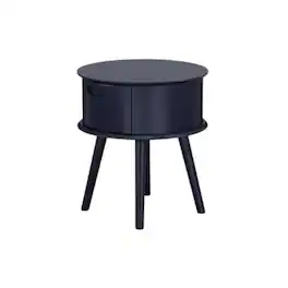 FurniFact - Navy Blue Nightstand with Modern Design and Sturdy Construction - Brown