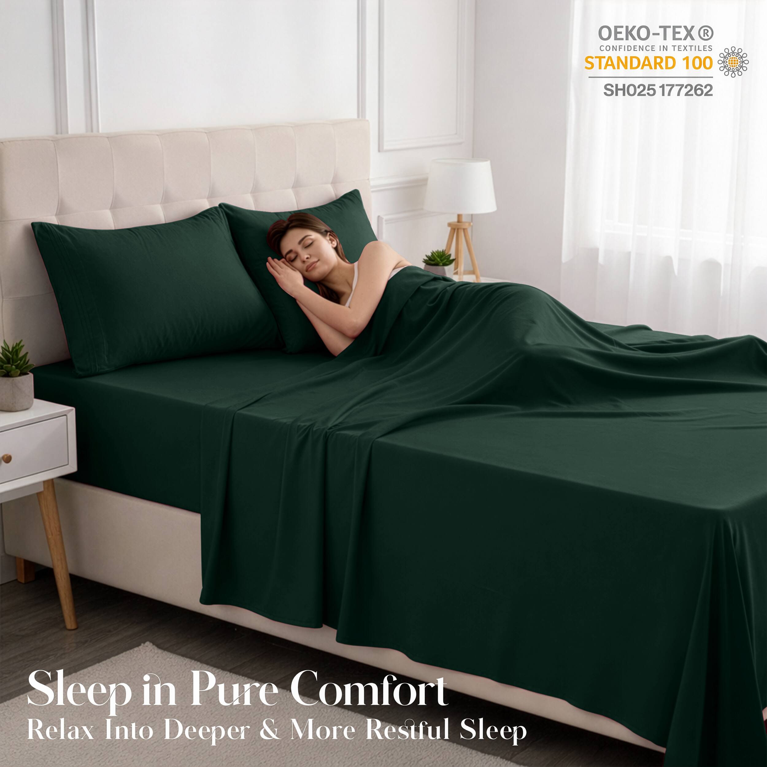 - OEKO-TEX® CONFIDENCE IN TEXTILES STANDARD 100 SH025 177262
- Sleep in Pure Comfort
- Relax Into Deeper & More Restful Sleep