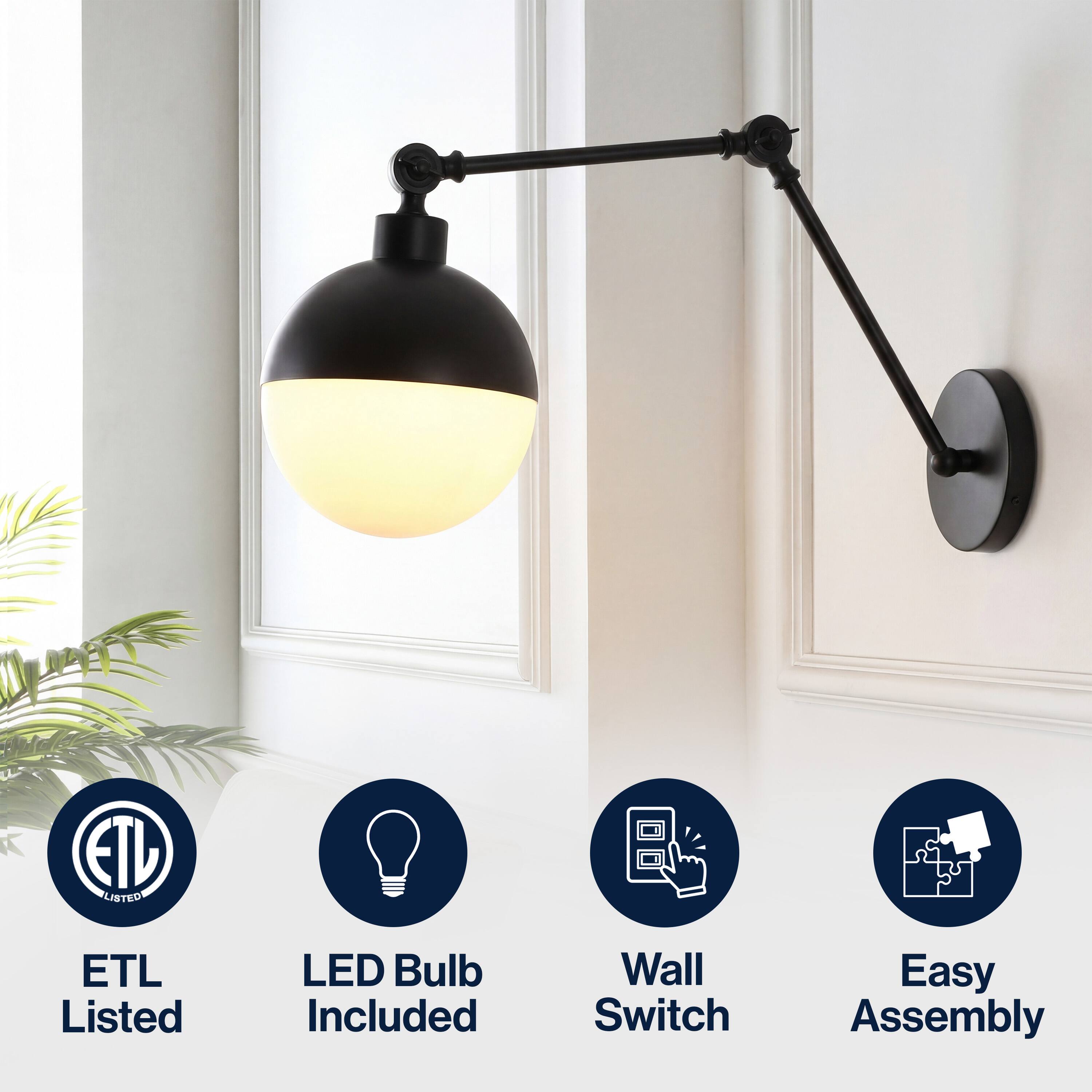 ETL Listed LED Bulb Included Wall Switch Easy Assembly