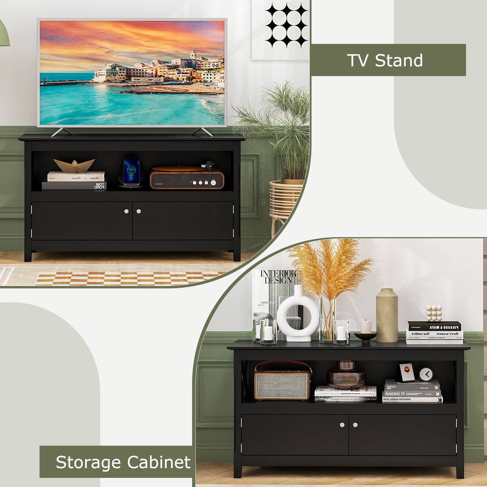 TV Stand - n 8 I INTERIOR DESIGN  ATEM a PIGAsSS  . - w | | : : I - MARING - - - - - - - Storage Cabinet