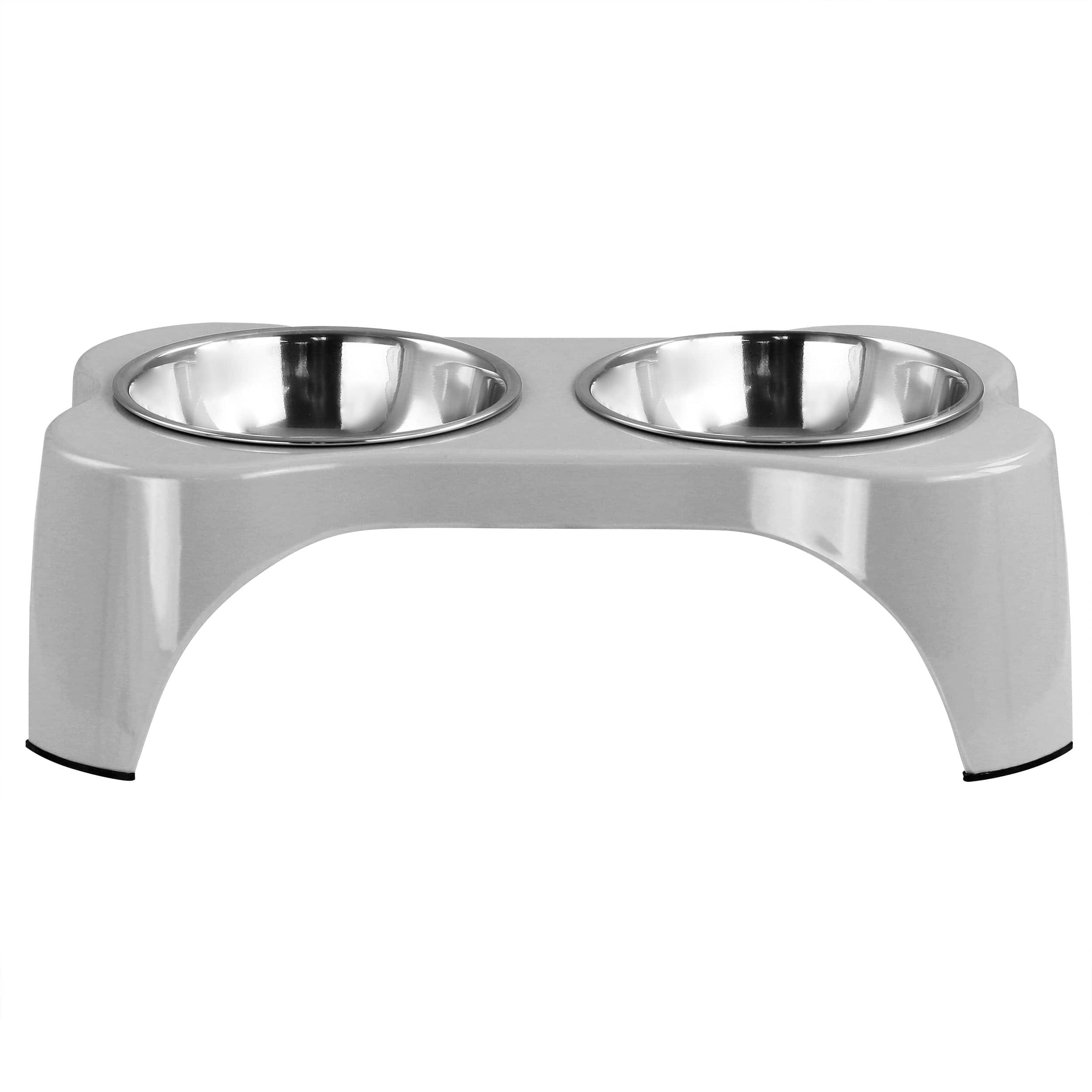 Gibson - Home Bow Wow Meow 3 Piece Elevated Pet Bowl Dinner Set in Grey - Gray price history on PriceWatchPro
