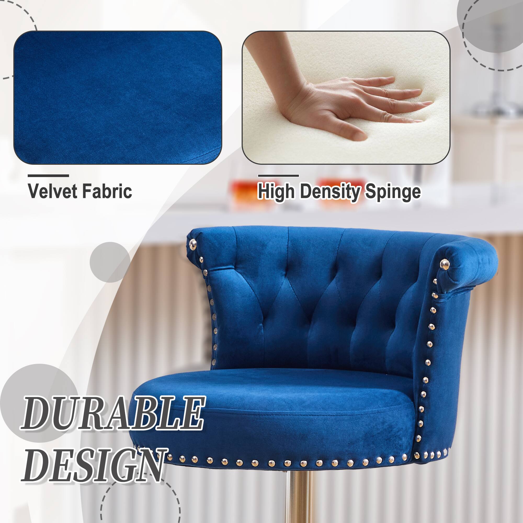 Velvet Fabric  
High Density Sponge  
DURABLE DESIGN