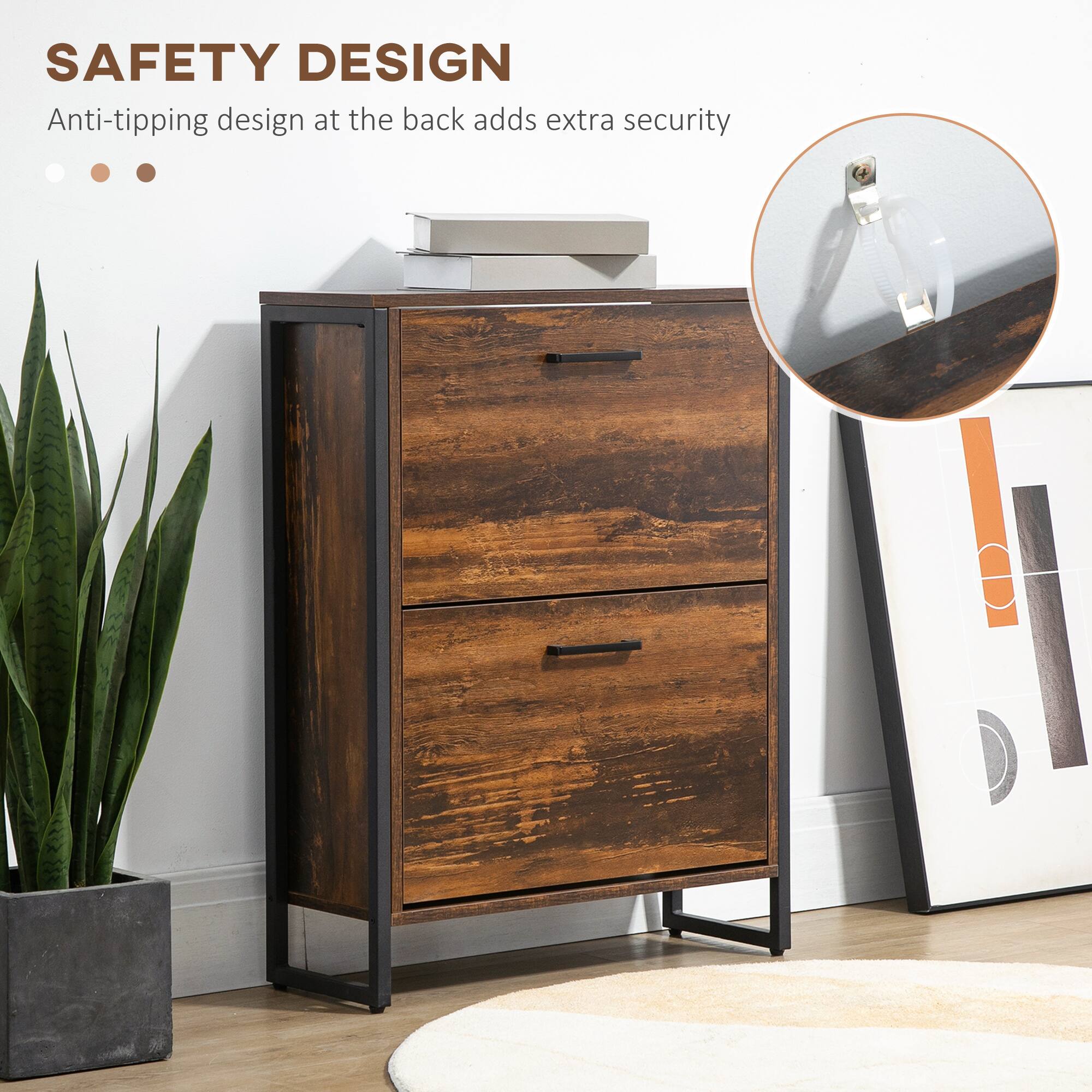 SAFETY DESIGN
Anti-tipping design at the back adds extra security