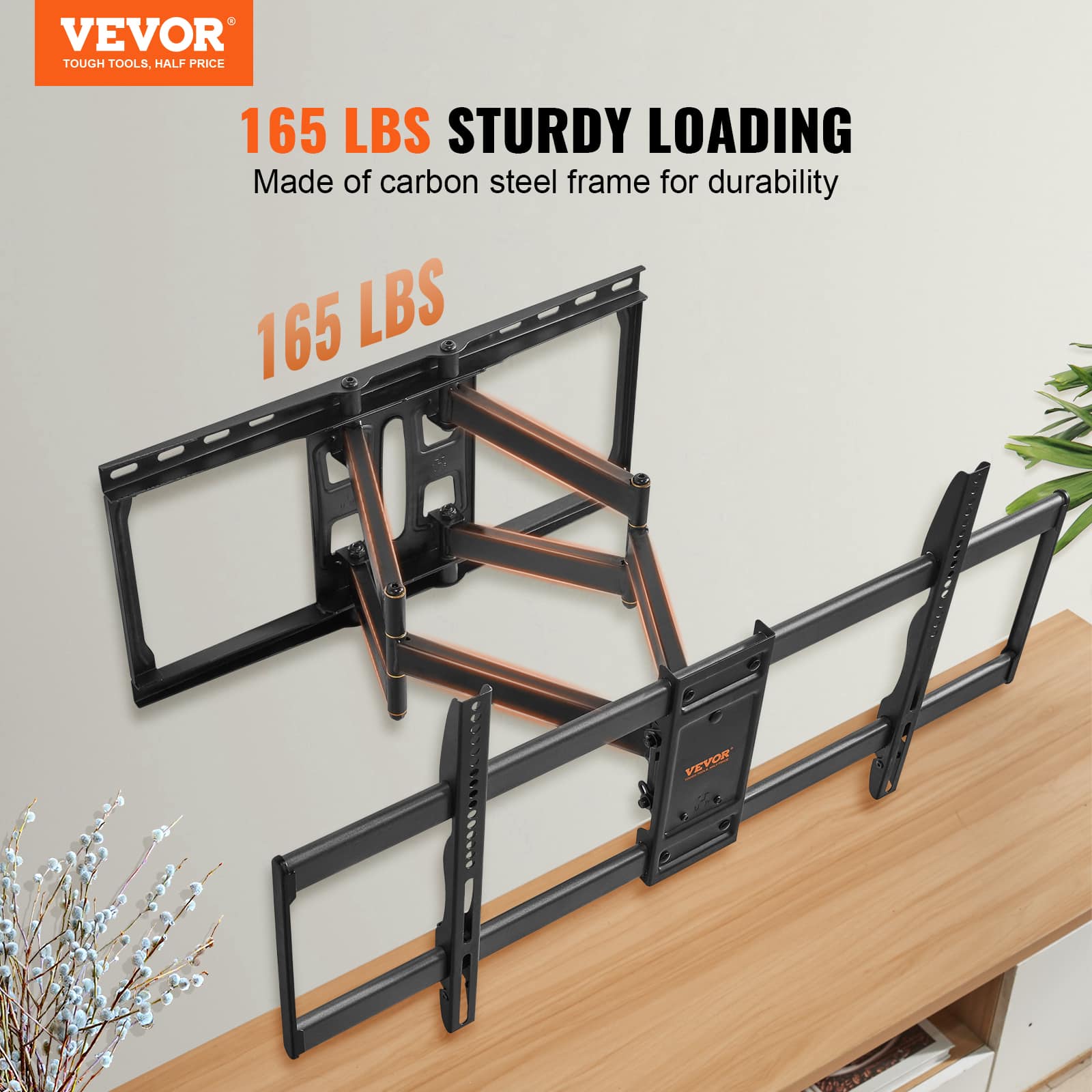 VEVOR TOUGH TOOLS, HALF PRICE
165 LBS STURDY LOADING
Made of carbon steel frame for durability
165 LBS