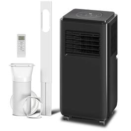 Resenkos - 10,000 BTU Moible Air Conditioner 440 Sq. Ft., Dehumidifier Fan Auto Sleep with 24H Timer On/Off - Black