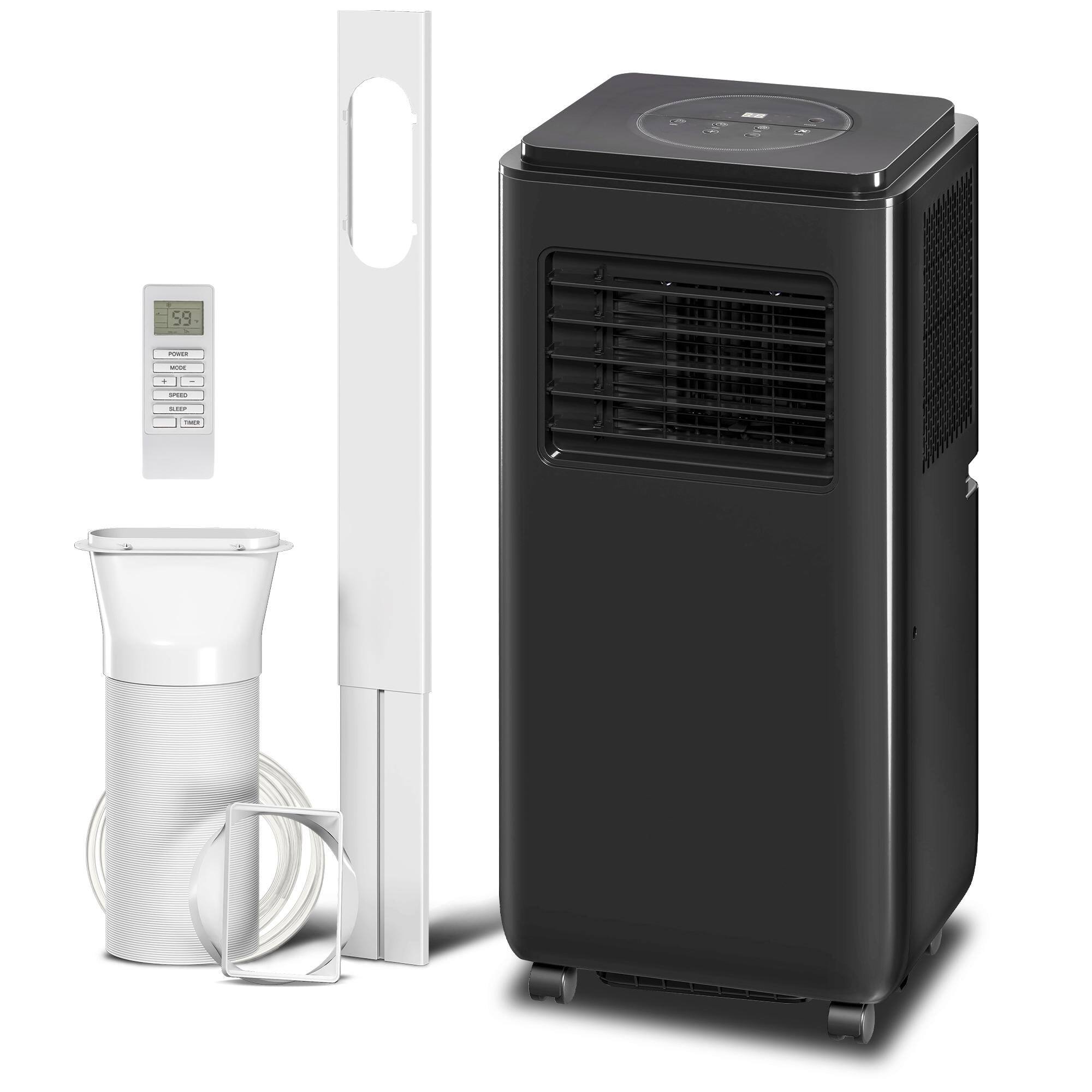 Front. Resenkos - 10,000 BTU Moible Air Conditioner 440 Sq. Ft., Dehumidifier Fan Auto Sleep with 24H Timer On/Off, Black - Black.