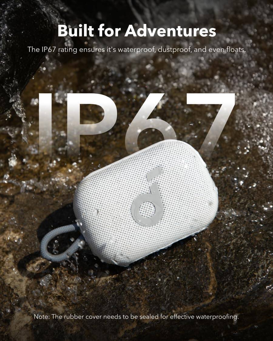 Built for Adventures

The IP67 rating ensures it's waterproof, dustproof, and even floats.

IP67

Note: The rubber cover needs to be sealed for effective waterproofing.