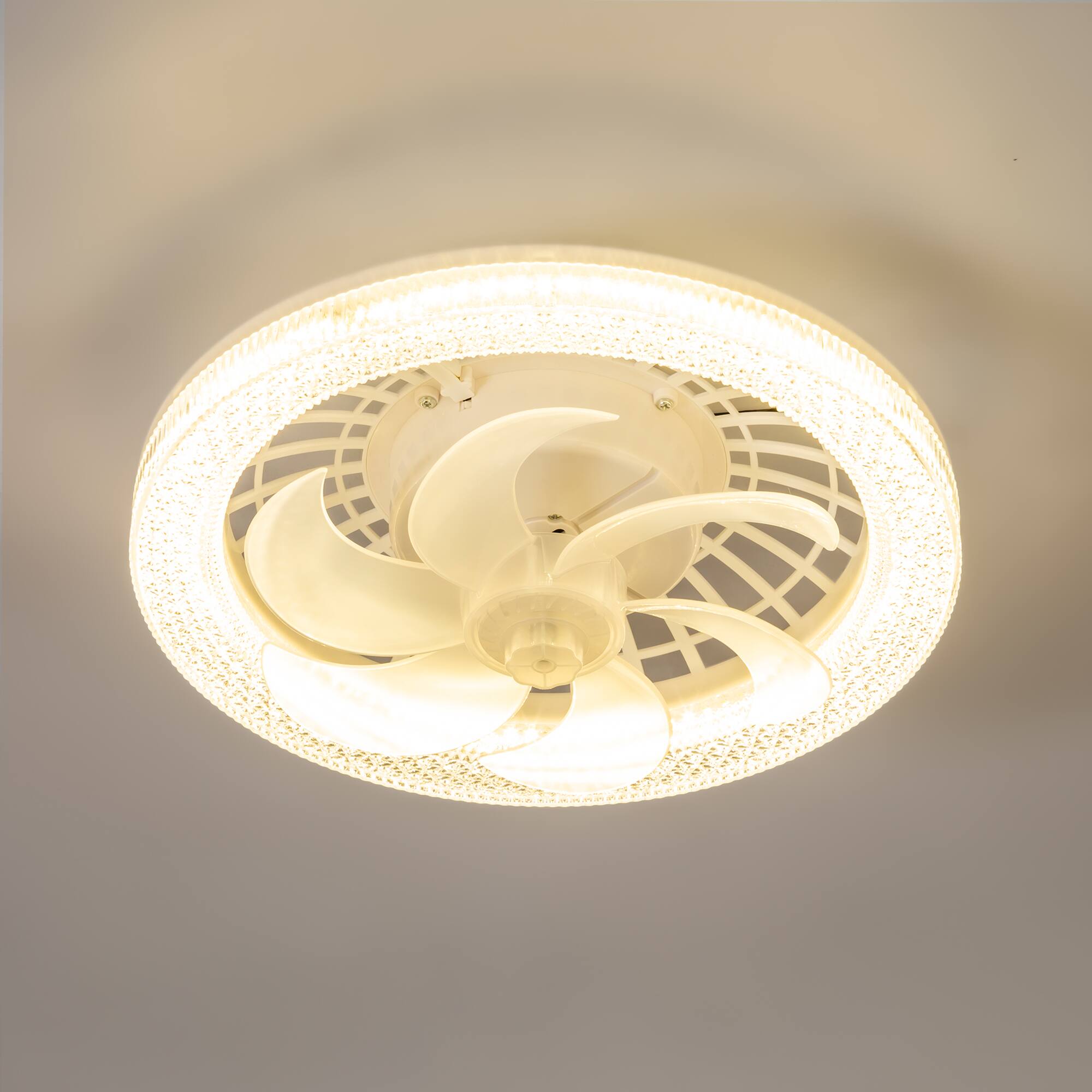 Alt View 5. Breezary - Breezary 13-Inch Multi-Directional Ceiling Fan, 3-Color Light, 7 ABS Blades, DC Motor, 6-Speed Remote & Memory Function - Matte White.