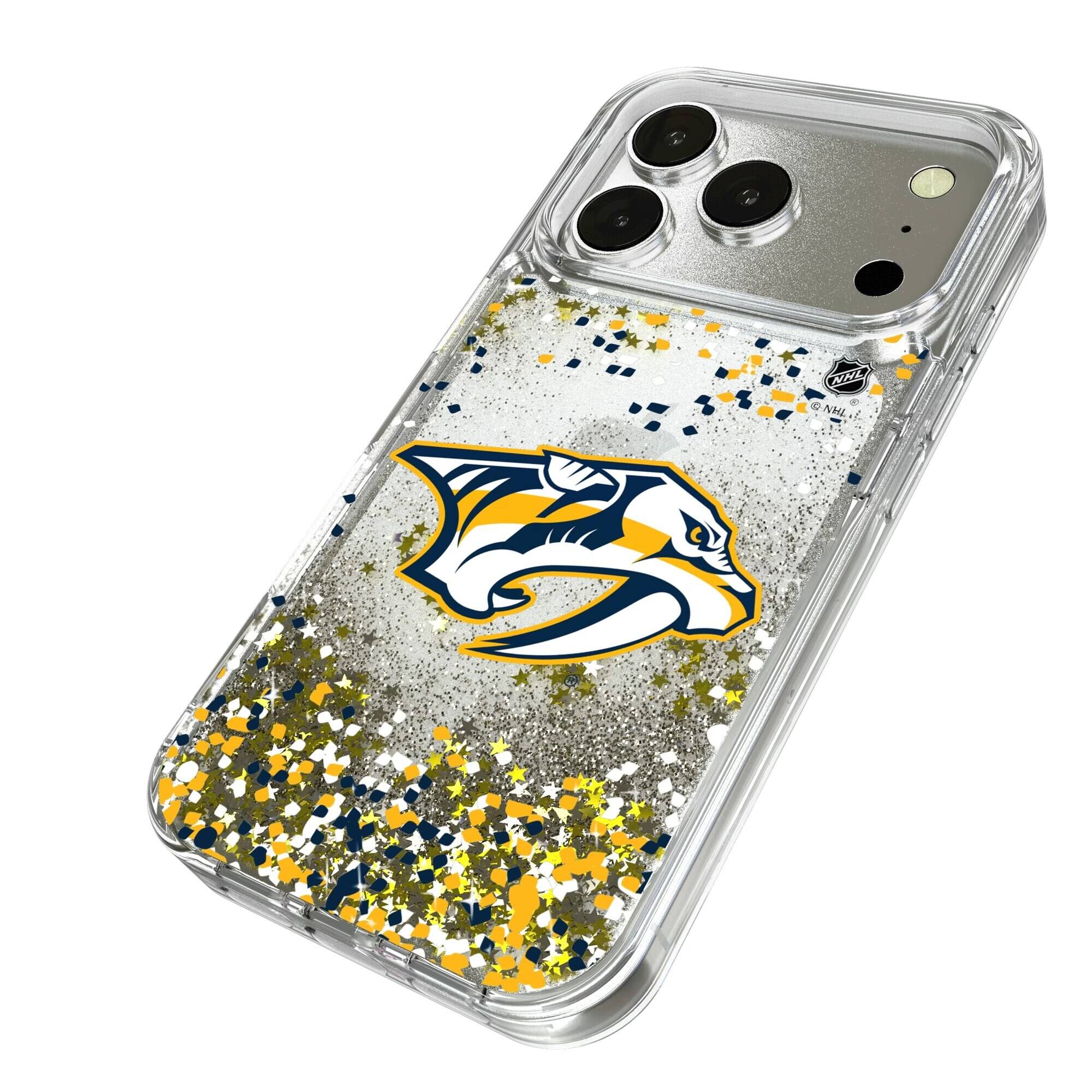 Alt View 1. Keyscaper - Nashville Predators iPhone Confetti Glitter Case - 16 Pro - Multicolor.