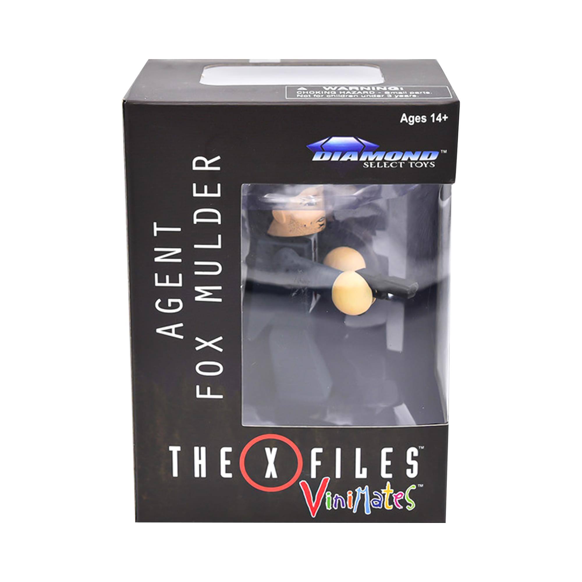 AGENT FOX MULDER  
THE X FILES  
Vinimates  

WARNING  
CHOKING HAZARD - Small parts. Not for children under 3 years.  

Ages 14+  

DIAMOND SELECT TOYS