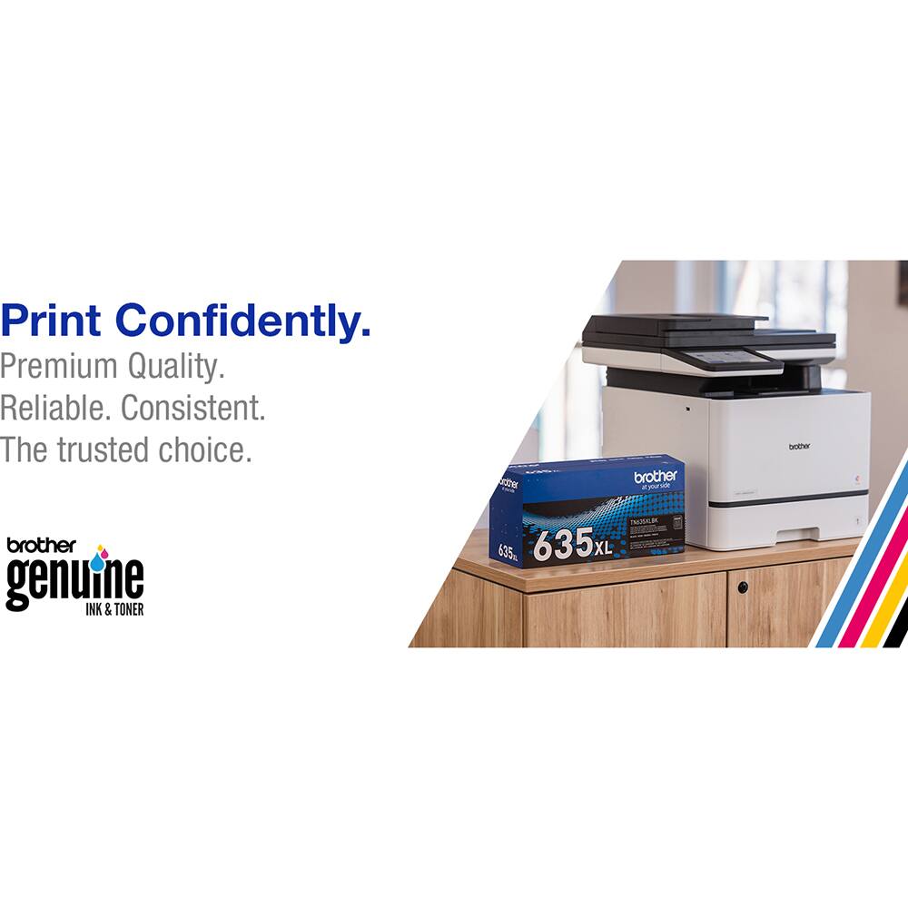 Print Confidently.  
Premium Quality.  
Reliable. Consistent.  
The trusted choice.  

Brother Genuine Ink & Toner  
635 635XL