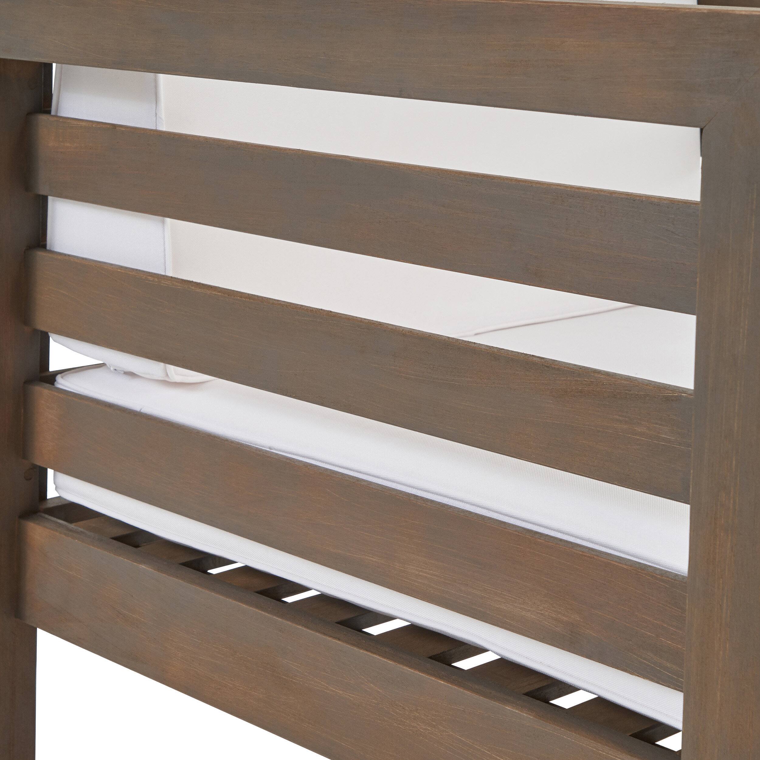 Alt View 5. Mondawe - Acacia Wood Club Chair with Waterproof Cushions - White.